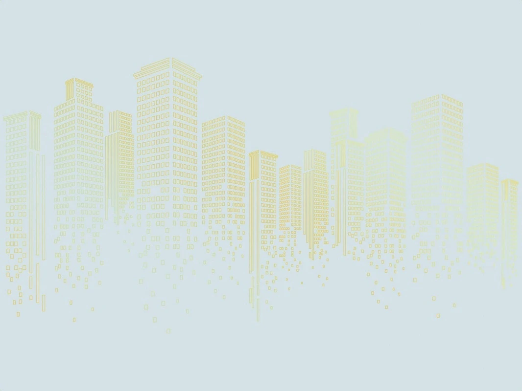 Фотообои на стену - графика, линии, золотые линии, обои с золотыми линиями, обои с золотом, с золотым рисунком, город, мегаполис, голубая