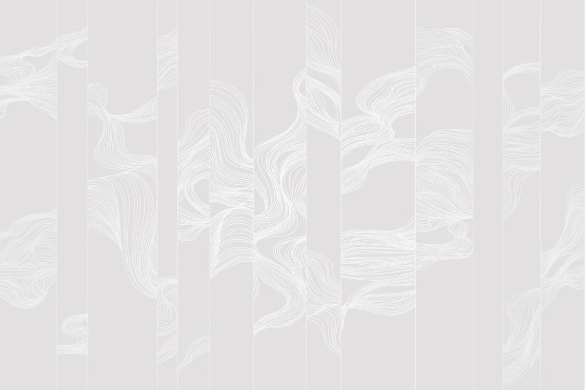 Фотообои на стену - графика, линии, светлая, серая, с серебром, обои светлые с серебром, волны