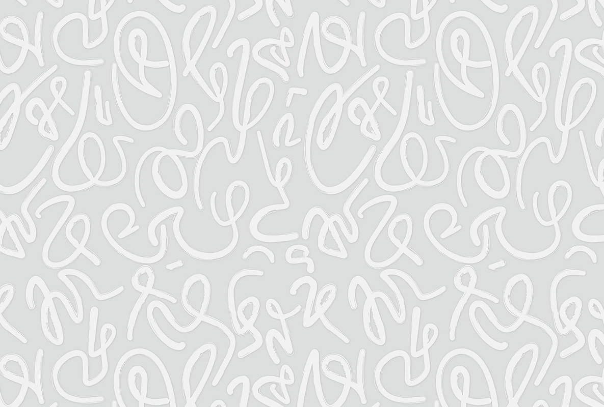 Фотообои на стену - светло-серые, художественные, абстракция, каллиграфия, минимализм