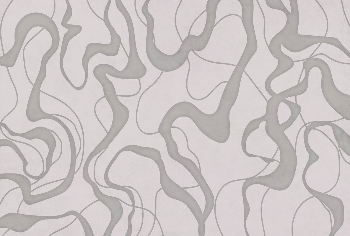 Фотообои на стену - плавные, светло-серые, абстракция, декоративные, современные