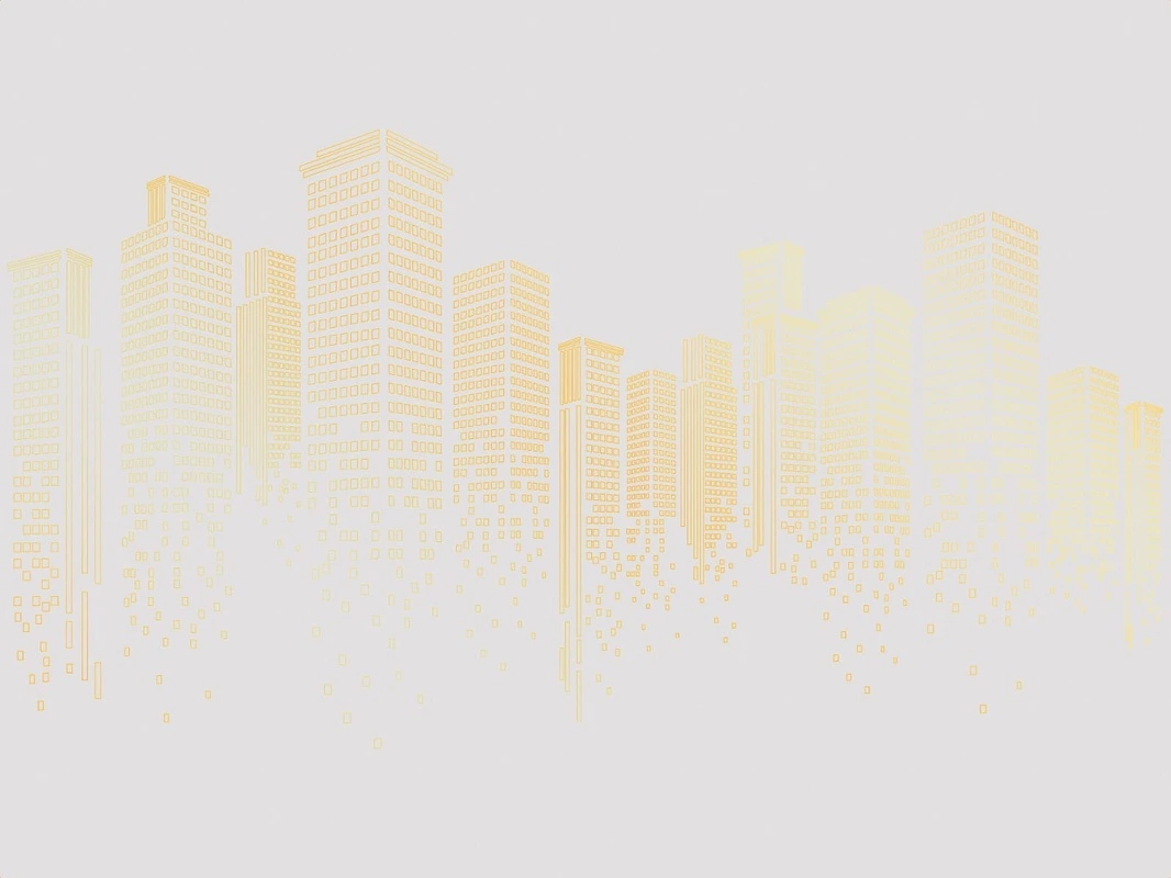 Фотообои на стену - графика, линии, золотые линии, светлая, обои с золотыми линиями, с золотым рисунком, город, мегаполис
