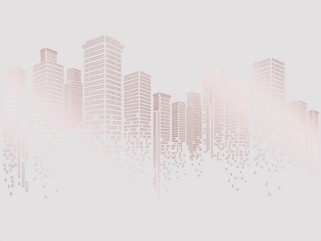 Фотообои на стену - графика, медные обои, город, мегаполис