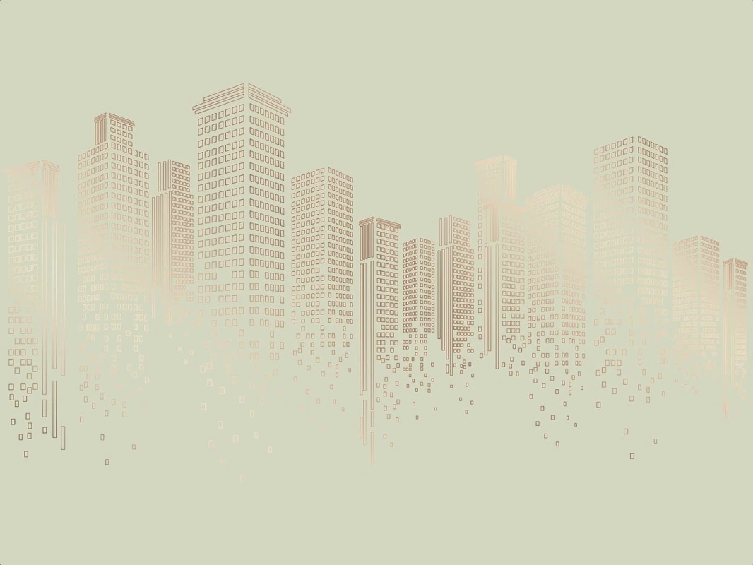 Фотообои на стену - графика, линии, медные, город, мегаполис, зеленая, салатовая