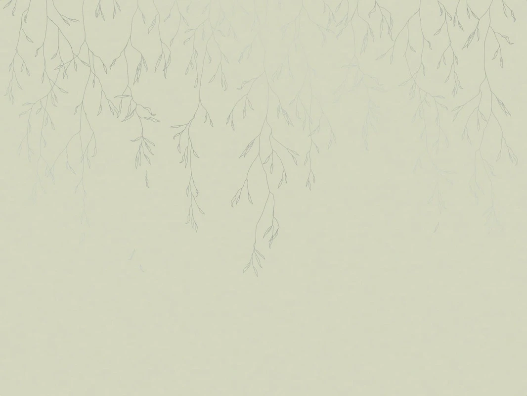 Фотообои на стену - графика, линии, обои с серебром, обои с серебром для стен, обои светлые с серебром, ветки, листья