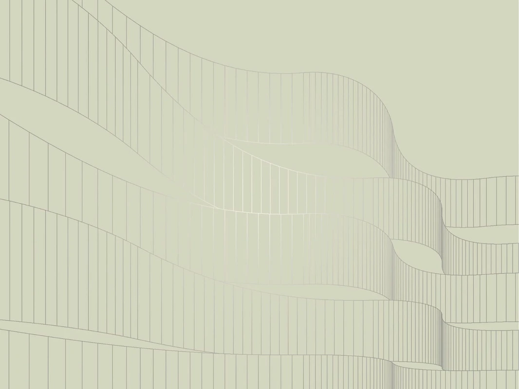 Фотообои на стену - графика, с серебром, линии, зеленая, ленты