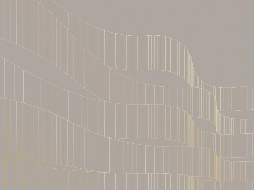 Фотообои на стену - графика, ленты, золотые линии, бежевые, коричневые, обои графикой