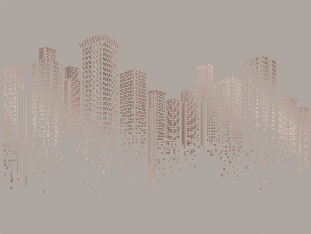 Фотообои на стену - графика, линии, медные обои, медный цвет обои, бежевые, коричневые, город, мегаполис