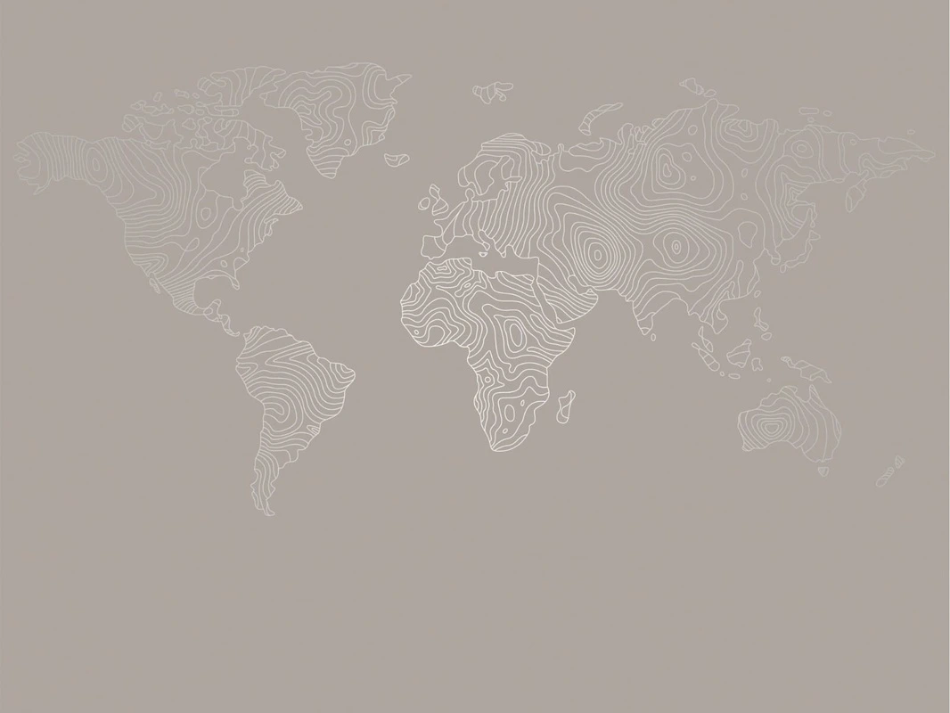 Фотообои на стену - графика, линии, с серебром, карта мира, карта, бежевые, коричневые
