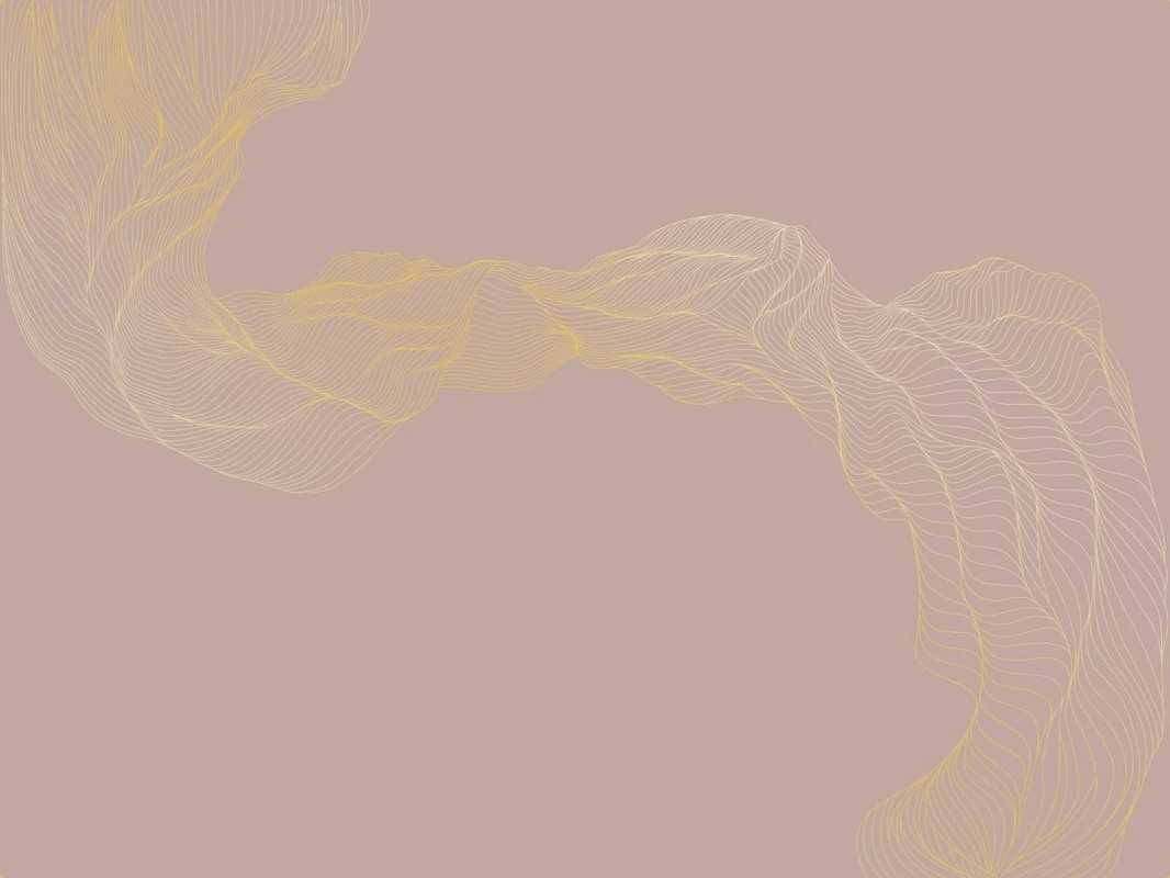 Фотообои на стену - графика, золотые линии, обои с золотыми линиями, обои с золотым рисунком, розовая, вуаль