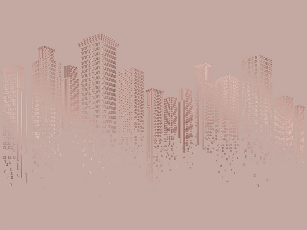 Фотообои на стену - графика, медные, розовая, город, мегаполис, медный цвет обои