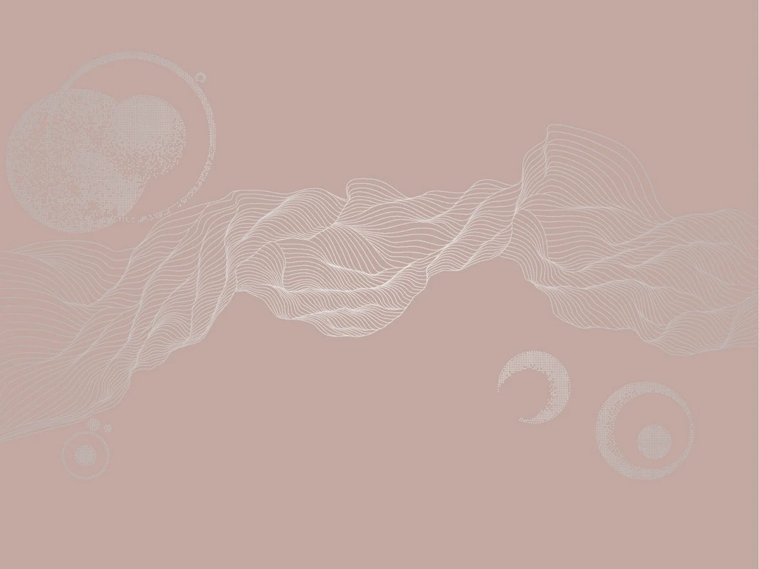 Фотообои на стену - графика, розовая, линии, с серебром, вуаль, шары, обои с серебром, обои с серебром для стен