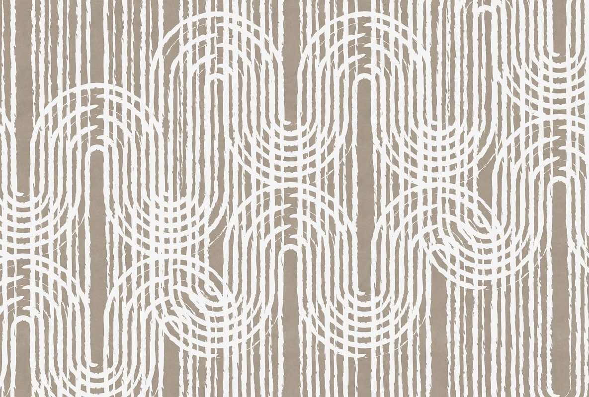 Фотообои на стену - бежевые, декоративные, для спальни, геометрические, волнообразные, современные, с вертикальными линиями, расширяющие пространство