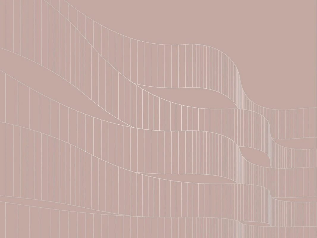 Фотообои на стену - графика, розовая, линии, с серебром, лента