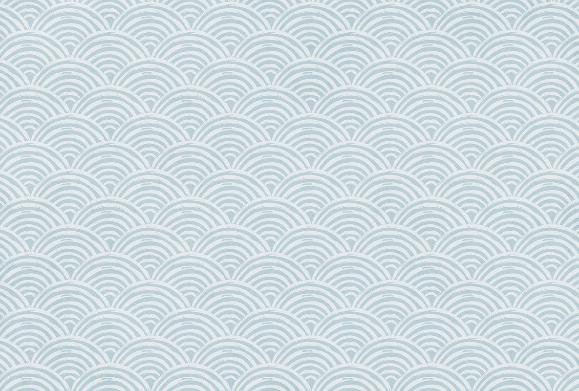 Фотообои на стену - волны, голубые, полукруги, геометрия, минимализм, фон, нейтральные, японский стиль, современные, спокойные, скандинавский стиль, белые, для ванной, в кухню, для спальни