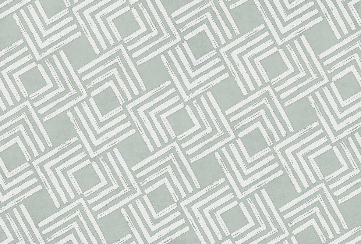 Фотообои на стену - зеленые, геометрия, квадраты, белые, линии, минимализм, узор, графика, фон, спокойные, современный стиль, стильные, для ванной, для кухни, в офис