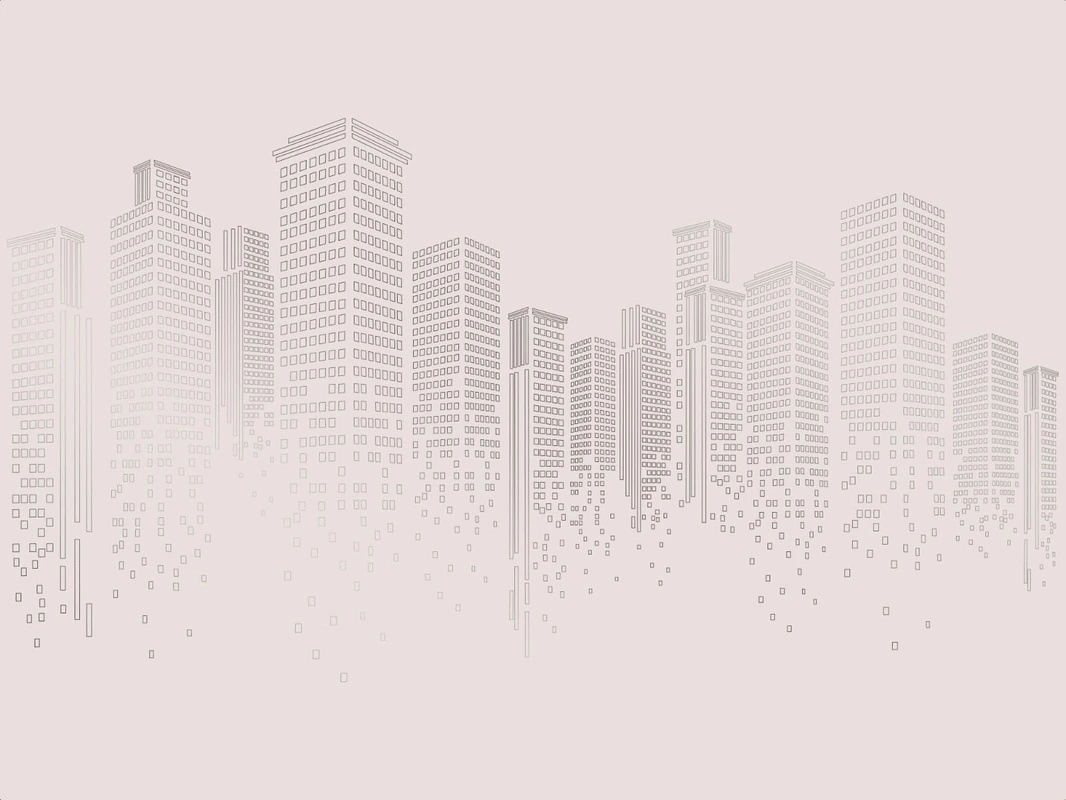 Фотообои на стену - графика, розовая, светлая, с серебром, обои светлые с серебром, город, мегаполис, сити