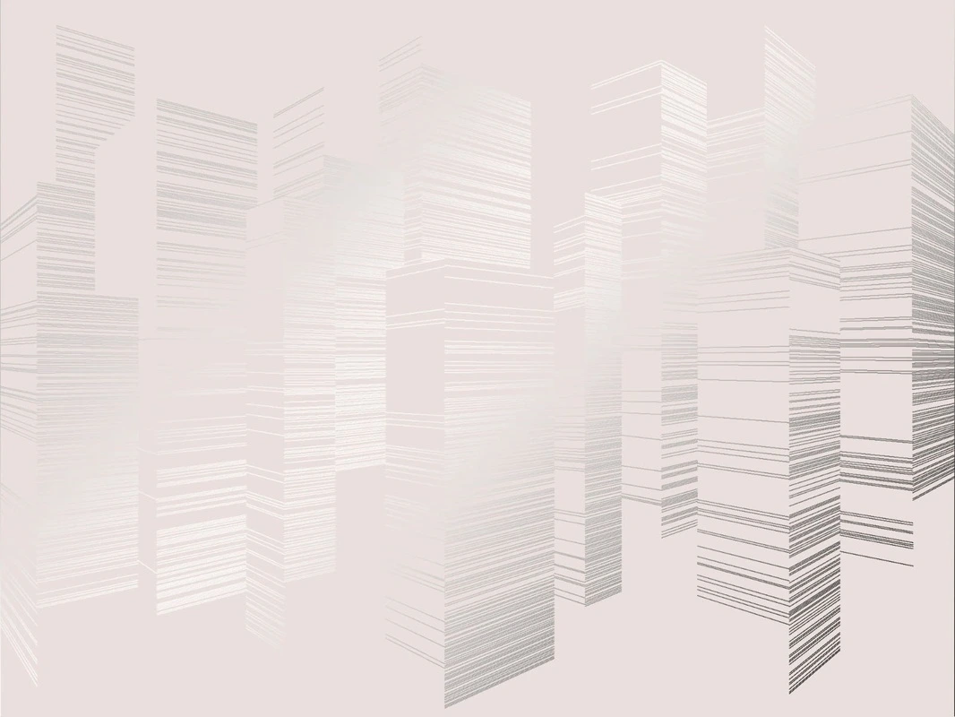 Фотообои на стену - графика, розовая, светлая, с серебром, обои с серебром, обои с серебром для стен, город, сити, дома, улица