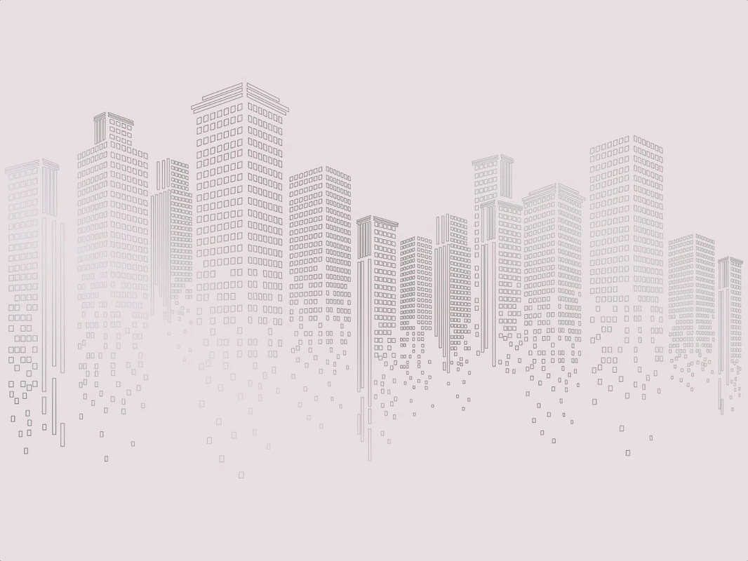 Фотообои на стену - графика, светлая, белая, розовая, с серебром, город, сити, мегаполис, обои с серебром