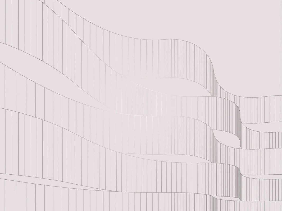 Фотообои на стену - графика, белая, с серебром, ленты