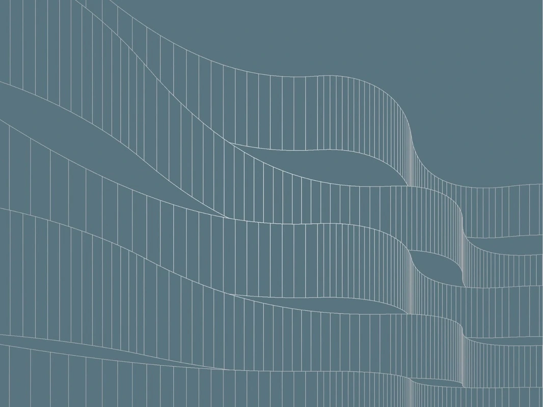 Фотообои на стену - графика, с серебром, ленты, полосы, бирюзовые, темные