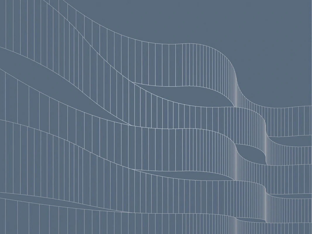 Фотообои на стену - графика, с серебром, ленты, синяя, темная