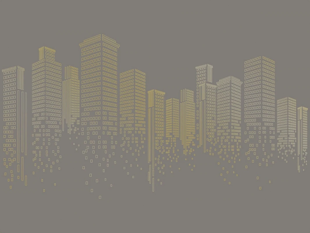 Фотообои на стену - графика, золотые, золотые линии, с золотом, город, сити, мегаполис, коричневая, в офис, в кабинет, темная