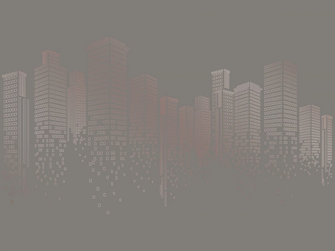 Фотообои на стену - графика, медные, с медью, город, сити, мегаполис, коричневая, темная