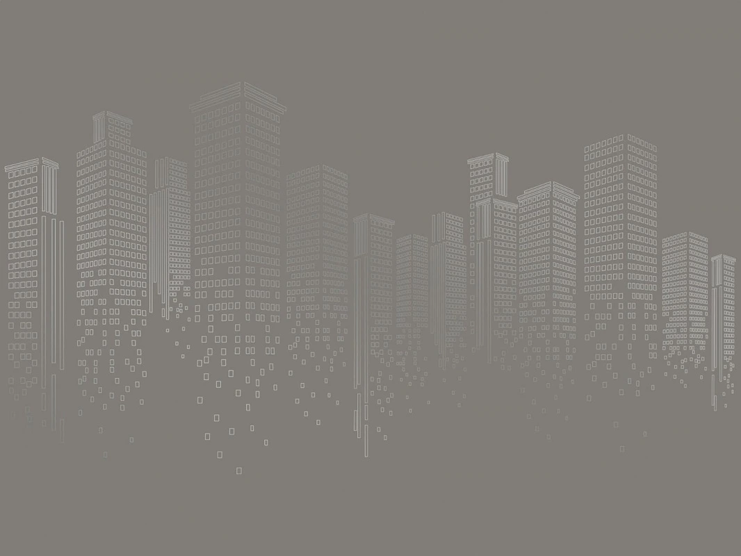 Фотообои на стену - графика, с серебром, линии, серебро, город, сити, мегаполис, коричневая, темная