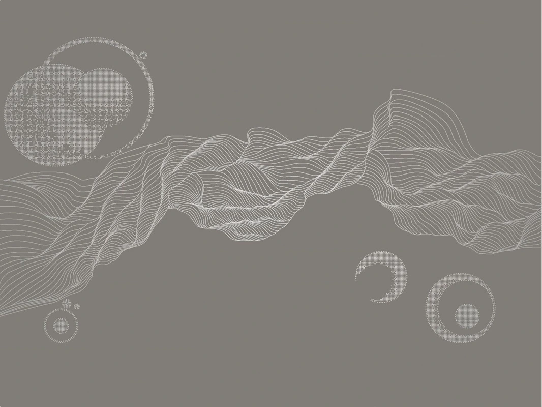 Фотообои на стену - графика, с серебром, вуаль, шары, коричневая, темная, в гостиницу, в салон