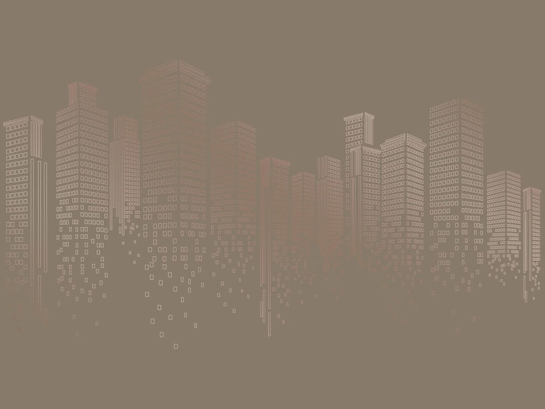 Фотообои на стену - графика, медные, город, сити, мегаполис, темно коричневая, темная