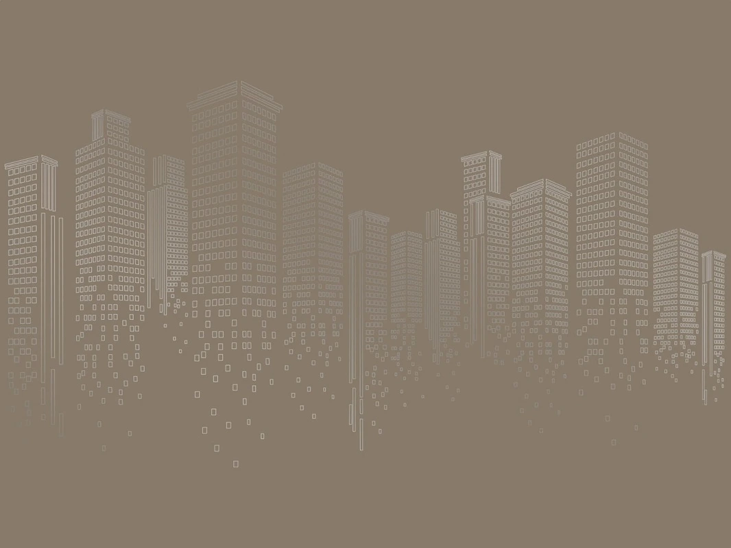 Фотообои на стену - графика, с серебром, город, мегаполис, сити, темно коричневая, темная, в офис, в кабинет