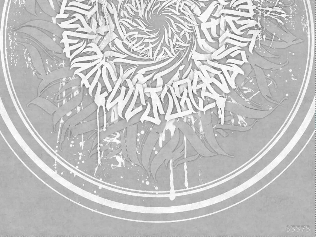 Фотообои на стену - абстракция, слова из букв, из букв фрески, на стену абстракция, серая, светло серая, светлая