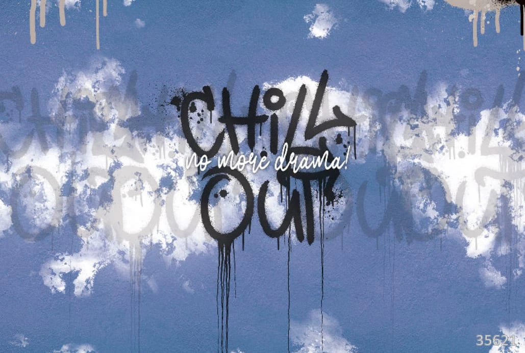 Фотообои на стену - абстракция, абстрактные, абстракция на стену, бело-синие, с черным, с буквами