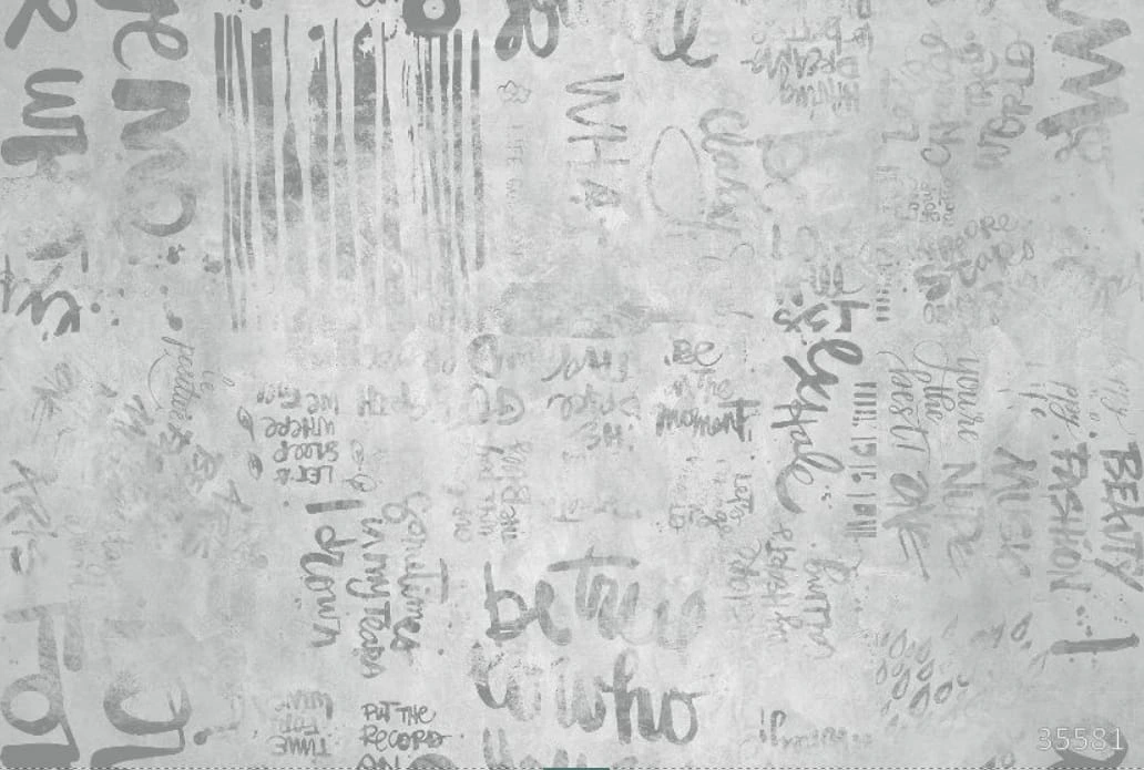 Фотообои и фрески на стену - абстракция, абстрактные, абстракция на стену, бело-серая, с черным, буквы, слова