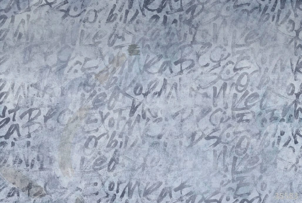 Фотообои на стену - абстракция, абстрактные, абстракция на стену, серо-голубая, с синим, буквы, слова