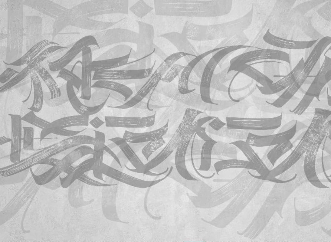 Фотообои на стену - абстракция, абстрактные, абстракция на стену, серая, с серой графикой, иероглифы
