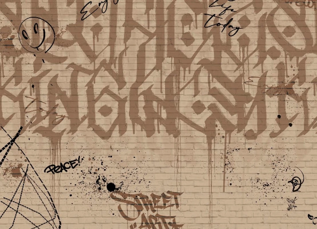 Фотообои на стену - абстракция, абстрактные, абстракция на стену, бежевая, бежевые, коричневая, лофт, текст