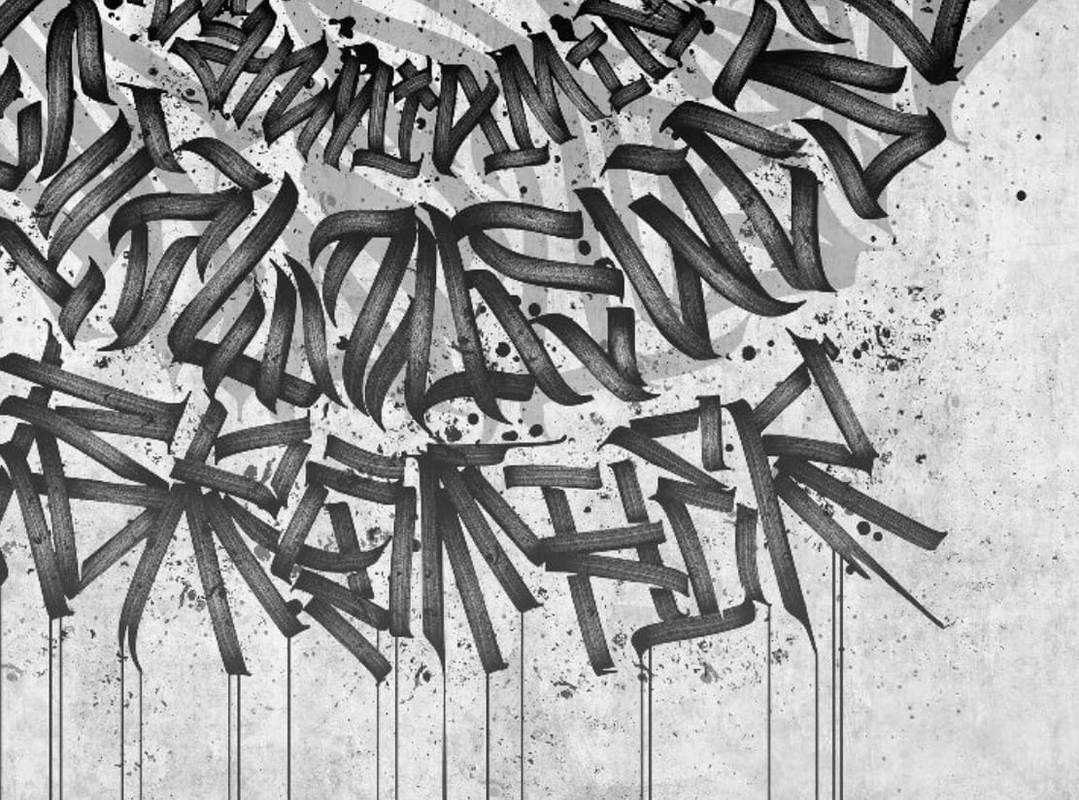 Фотообои на стену - абстракция, абстрактные, абстракция на стену, серая, лофт, черная графика, круговая