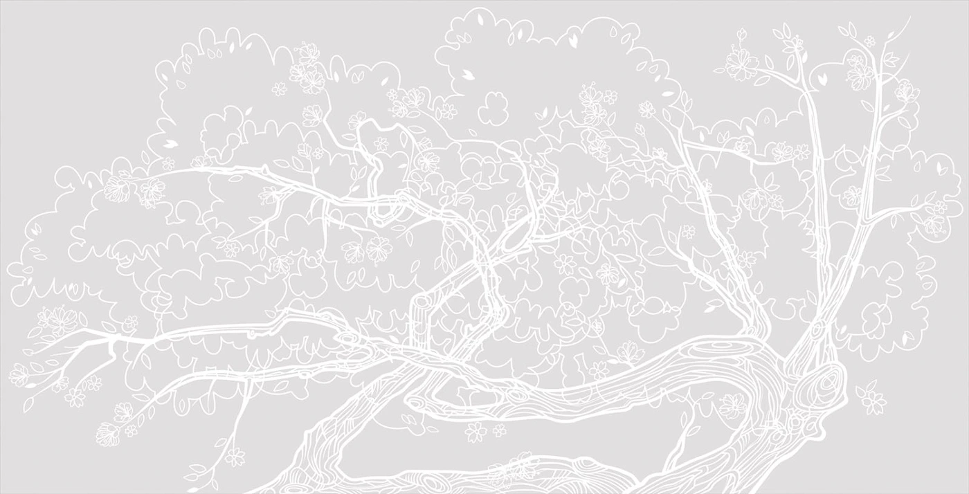 Фотообои на стену - графика, обои графикой, обои графика, дерево на стену, светло серая, серая