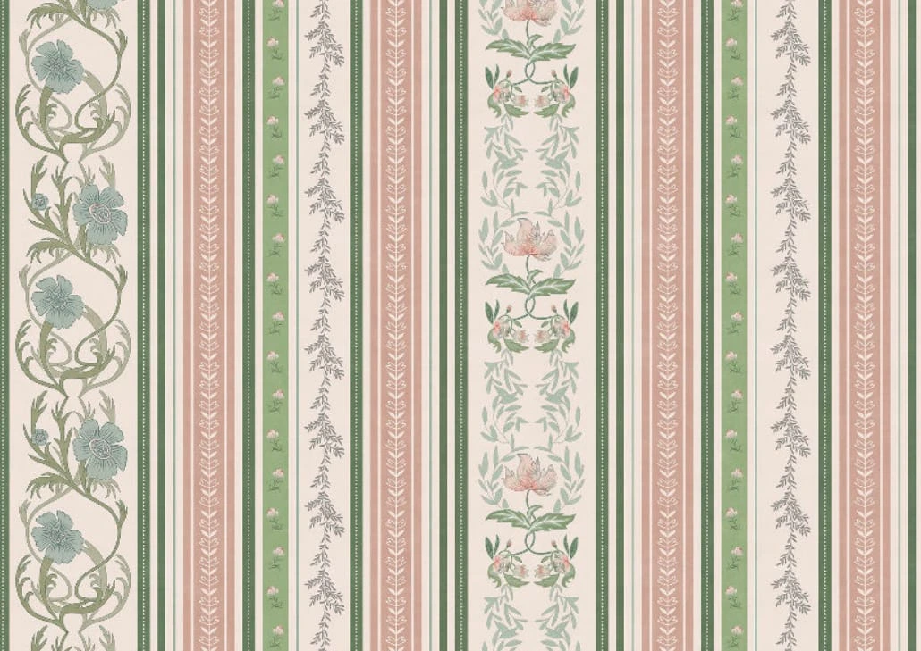 Фотообои на стену - минимализм, узоры, полосы, розовая, зеленая