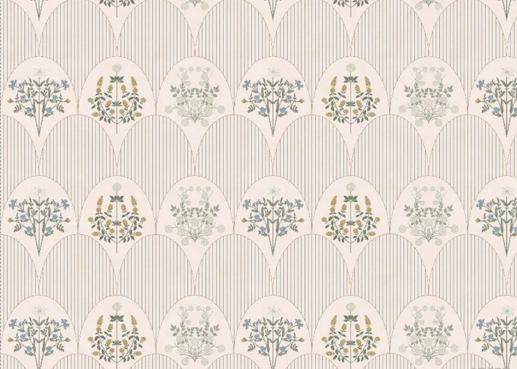 Фотообои и фрески на стену - минимализм, узоры, розовая, кремовая, светлая