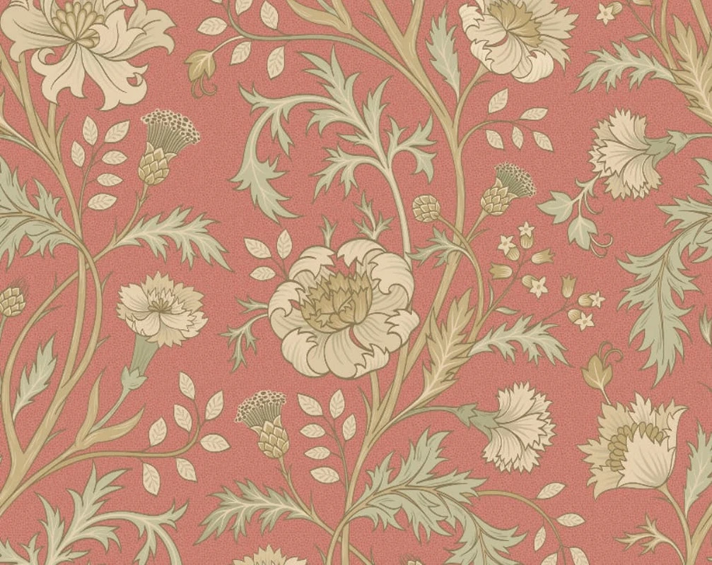 Фотообои на стену - минимализм, узоры, с цветами, с листьями, терракотовая, серо розовая