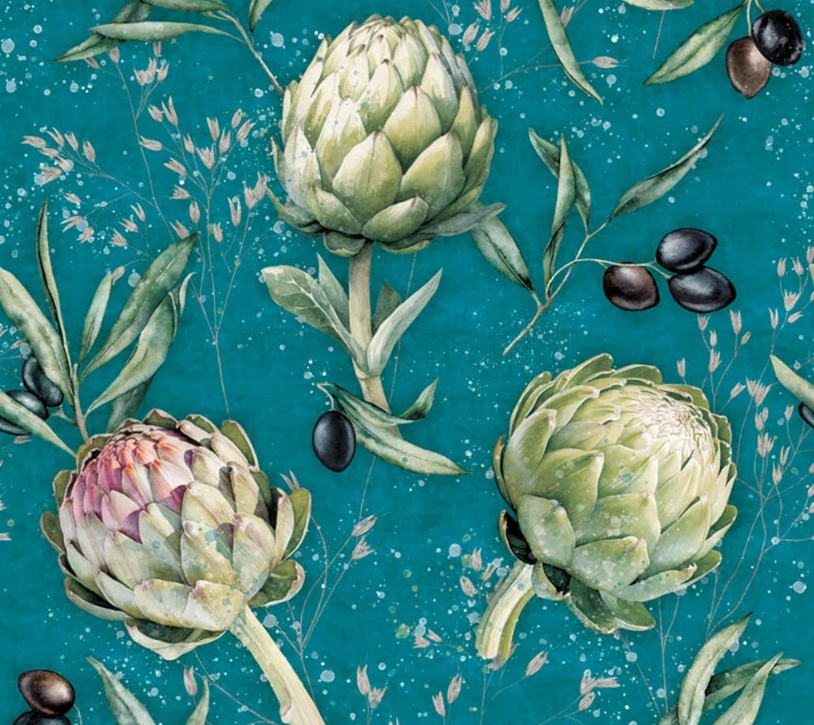 Фотообои и фрески на стену - цветы, с фруктами, ягоды фрукты обои, артишок, синий