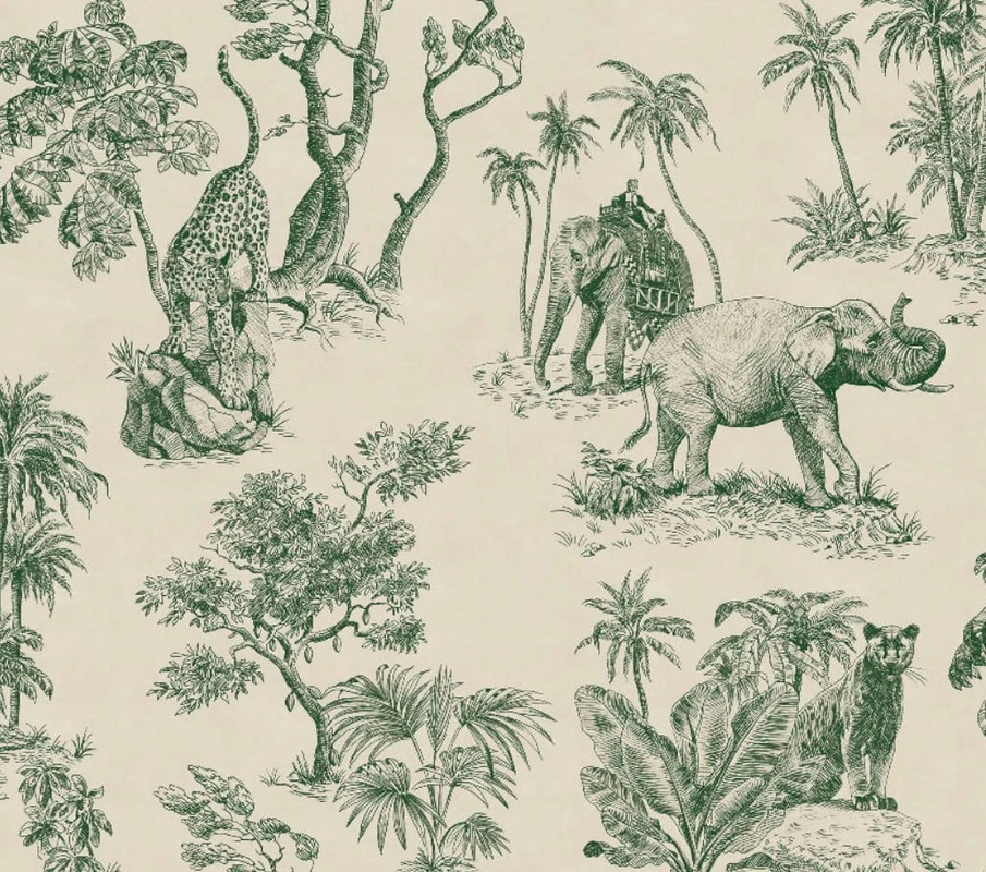 Фотообои и фрески на стену - графика, картинки обои звери, обои с животными, обои со зверями, красивые обои зверей, обои группы зверей, выдающиеся звери, обои, обои со зверями, итальянские обои, зеленая, на бежевом фоне