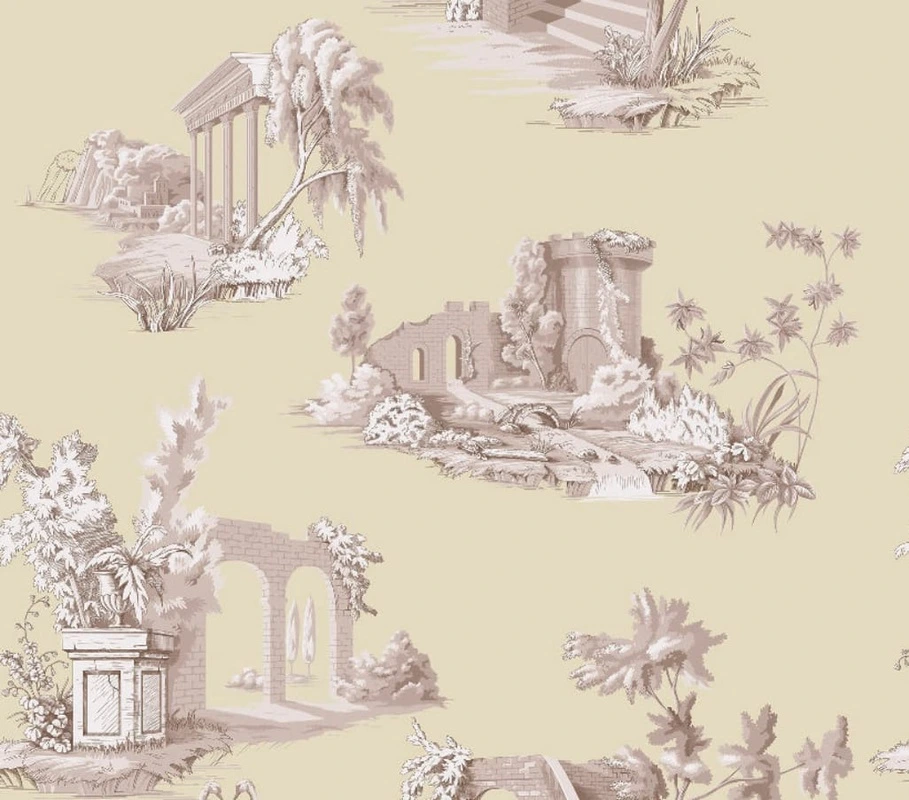 Фотообои на стену - графика, нежная, античные, древних храмов, изображения древних фресок, бежевые