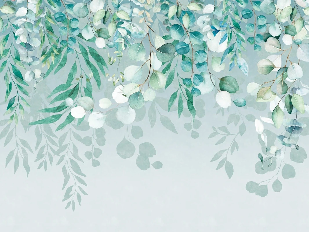 Фотообои на стену - цветы, свисающие, ветки, листья, красивая, зеленая