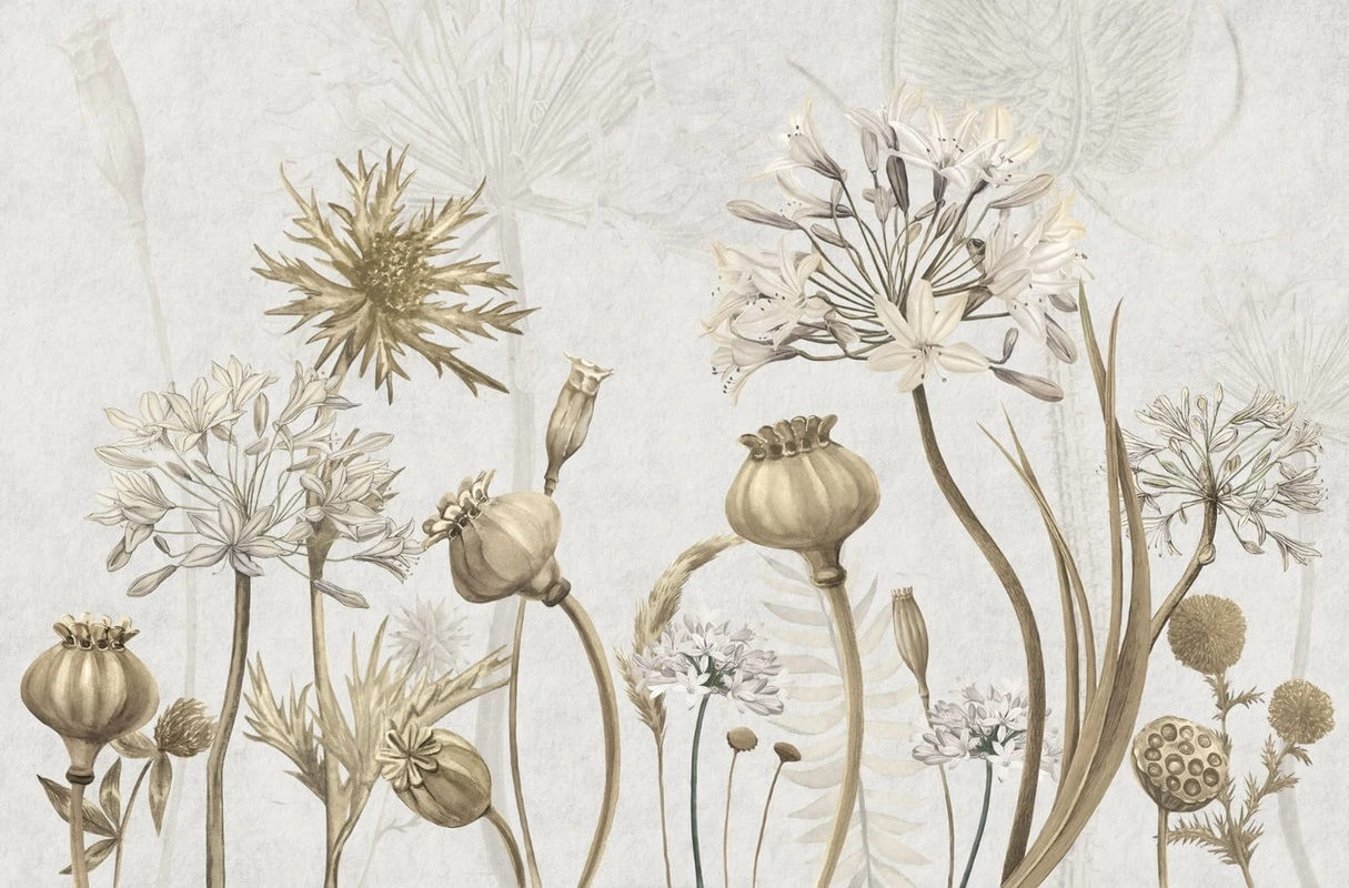 Фотообои на стену - цветы, полевые, чертополох