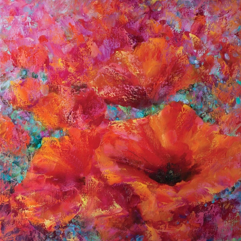 Фотообои на стену - цветы, маки, живопись, картины, крупные маки