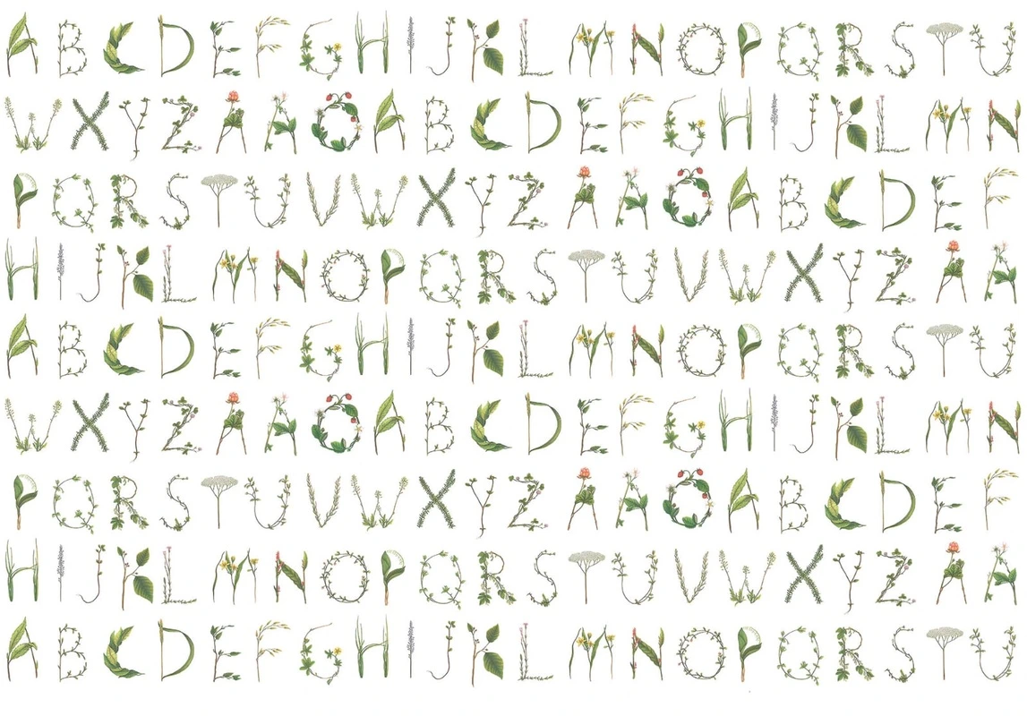 Фотообои на стену - графика, текст, на белом фоне, буквы