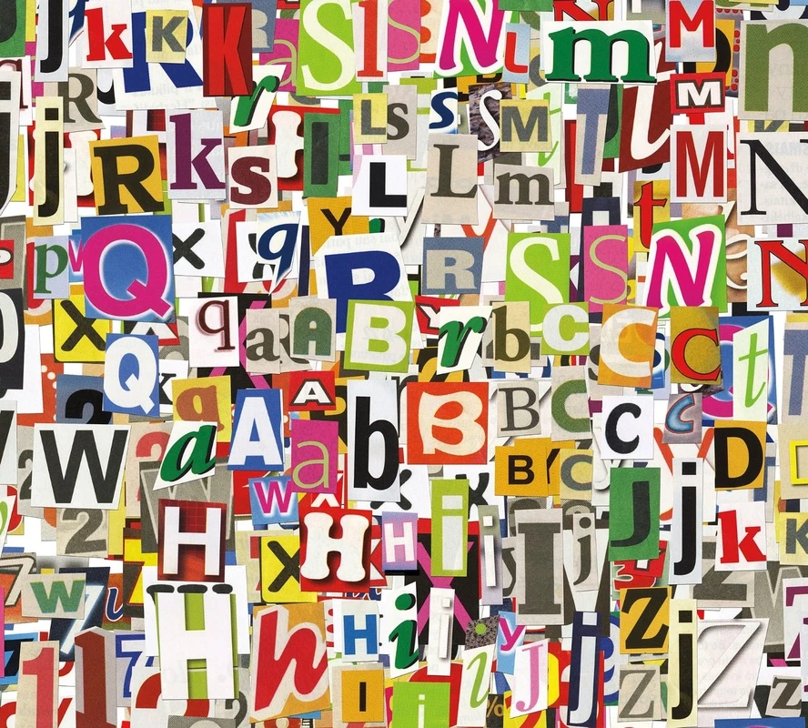 Фотообои на стену - графика, абстракция, буквы, тексты, разноцветные